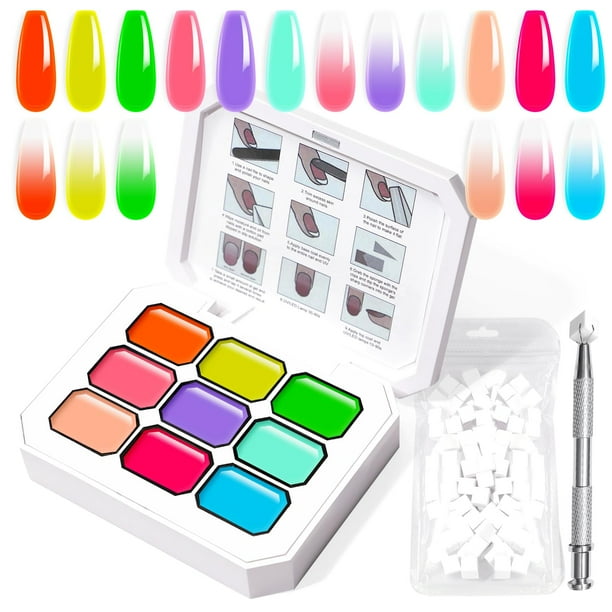 Esmalte de uñas U-Shinein Gel de pintura degradada, juego de 9 colores