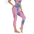 thumbnail image 4 of Gustave Tie Dye High Waisted Yoga Pants for Women Tummy Control Butt Lifting Workout Leggings Stretch Running Athletic Tights Capris, M, 4 of 9