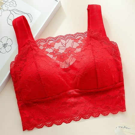 Juslio Minimizer Bras for Women Full Coverage Athletic Lace Comfortable Solid Vest Breasted Bra