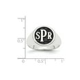 thumbnail image 3 of Solid 14k White Gold Monogram Signet Ring Band Size 5.5, 3 of 4