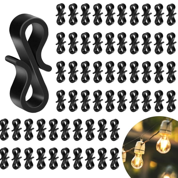 for Durable S-Hooks for Outdoor Lights - 120 Pack with Easy Installation Clips!