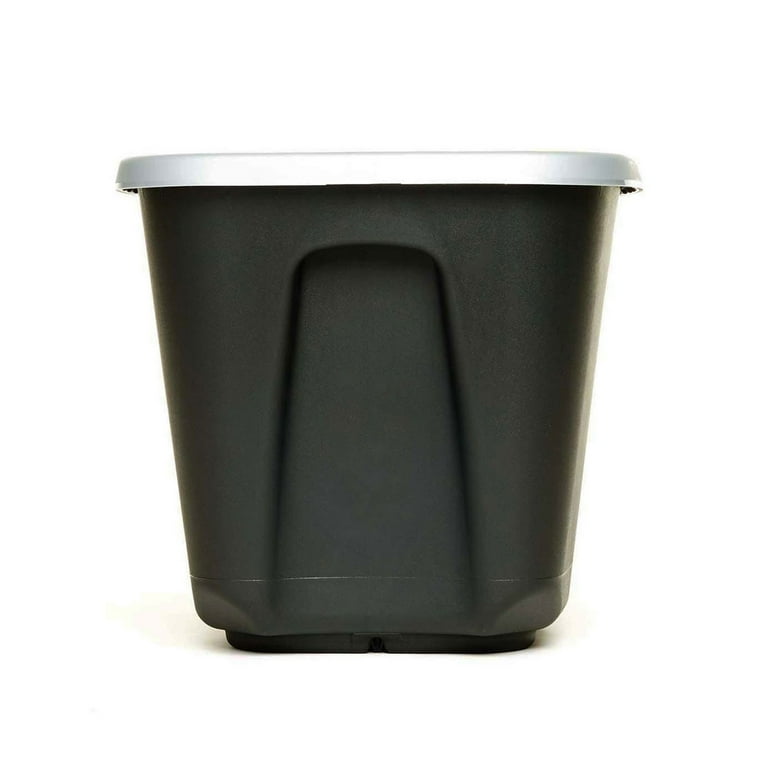 Homz 6610BKTS.10 10 Gallon Durable Molded Plastic Storage Bin with