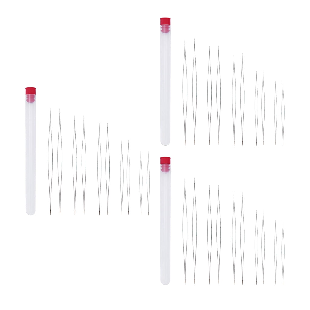 30 Big-Eye Beading Needle Collapsible Embroidery Needle with Storage Tube