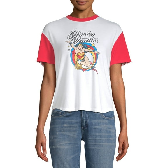 Wonder Woman Juniors' Color Block Graphic T-Shirt