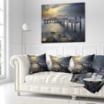 thumbnail image 2 of Designart Old Wood Boat Jetty into Blue Sea - Sea Bridge Throw Pillow - 18x18, 2 of 4