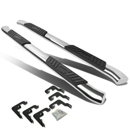 For 01-16 Chevy Silverado/GMC Sierra Crew Cab Stainless Steel 5" Curved Side Step Nerf Bar Running Board Left+Right 09 10 11 12 13 14 15