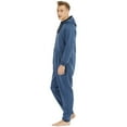 thumbnail image 5 of AOMPMSDX Mens Pajama Sets Long Sleeve Printed Jumpsuit Zipper Hood Pyjamas Nightwear With Pockets Casual Sleepwear Set Cozy Nightwear Set Blue Nightgowns For Men L, 5 of 9