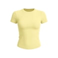 thumbnail image 6 of yillto Women Tight Short Sleeve Shirts Slim Crewneck Basic Tee Tops Solid Color Casual Basic Tshirts, 6 of 6