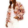 thumbnail image 2 of QUNYINEY Women Quilted Jackets Fall Lightweight Floral Shacket Jacket Long Sleeve with Pockets Loose Fit Button Women Coat, 2 of 6