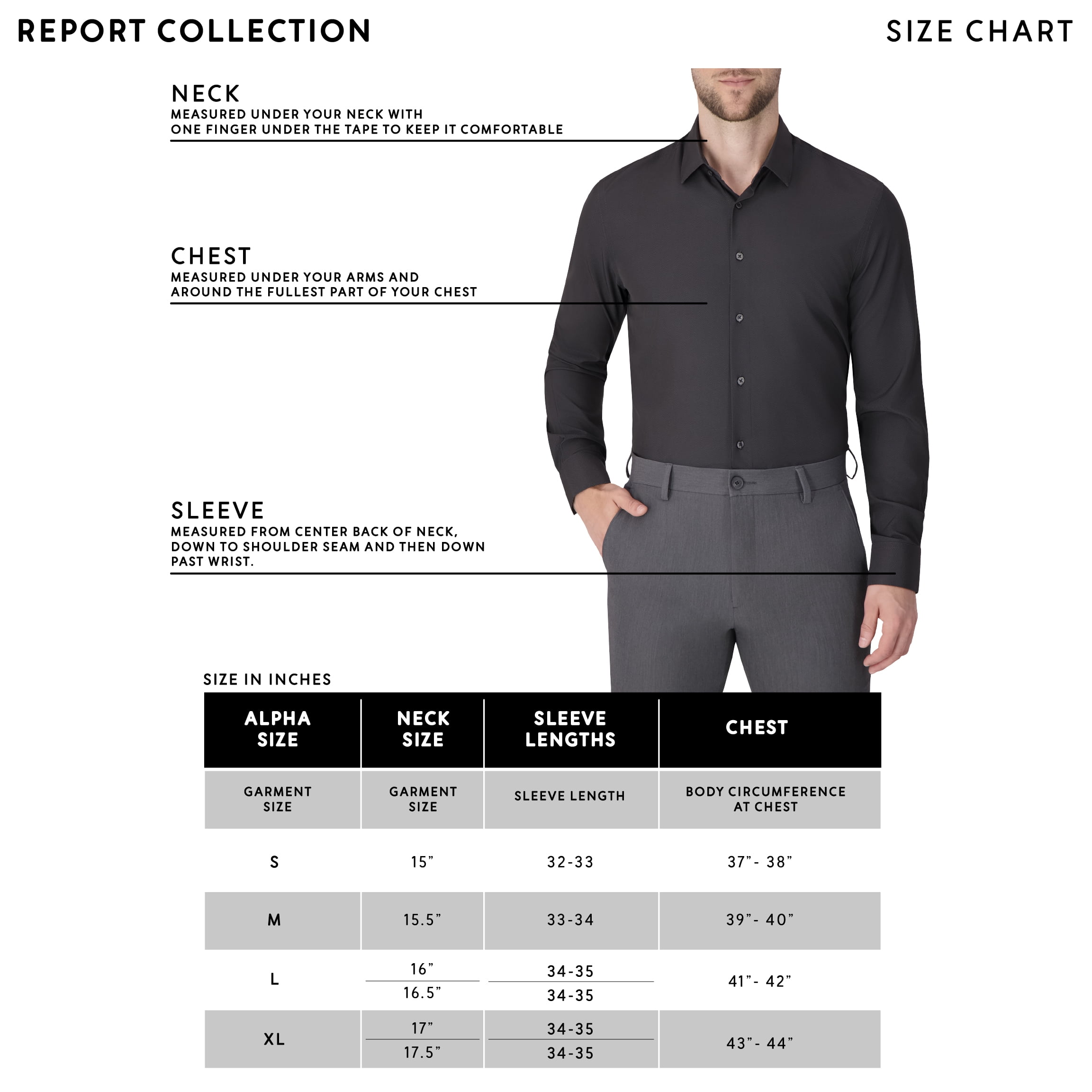 Report Collection Long Sleeve 4-Way Stretch Men's Woven Dress Shirt Twill Print