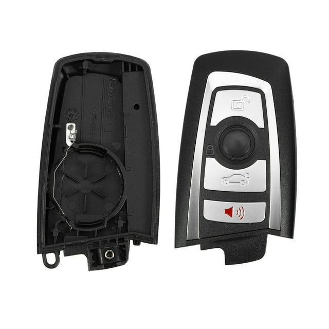 Unique Bargains 4 Button Key Fob Case Keyless Entry Remote Key Shell for BMW 328i 435i with Blade No Chip Silver Tone