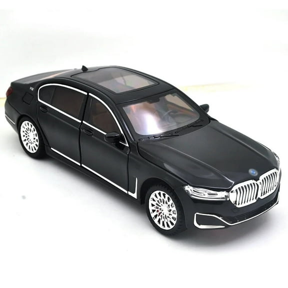 1:24 scale BMW 7 Series 760li alloy die-cast car model with opening doors, lights, sound and spring-back function. Boys' toy car, children's birthday gift.