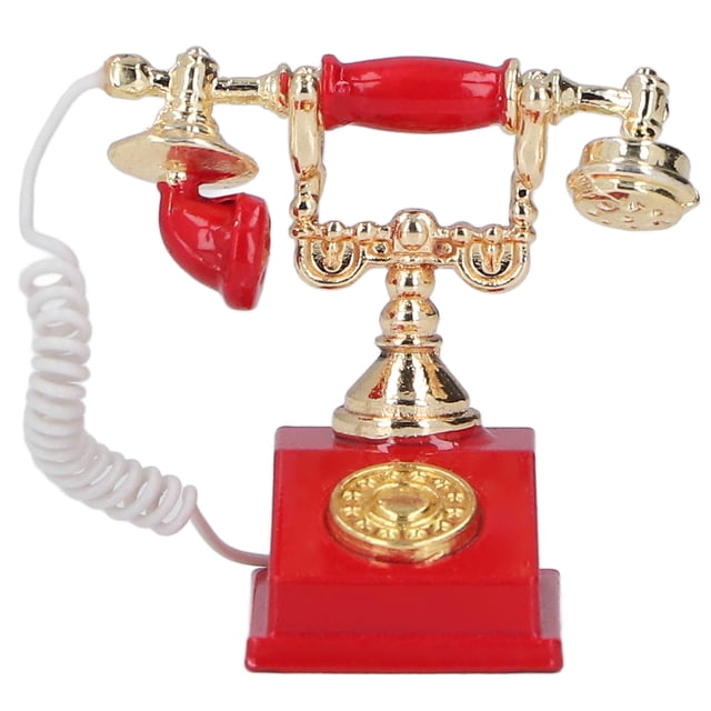 1 12 Miniatura Victoriana Casa de Muñecas Mini Teléfono Modelo Retro Simulación Teléfono Europeo Decoración Muebles Vintage para 1:12 Blanco Accesorios Accesorio Sala de ANGGREK Otros