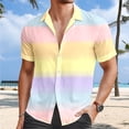 thumbnail image 2 of Easter Button Up Shirt for Men Button Down Tops Short Sleeve Funny Color Print Lapel Spring Tees, 2 of 4