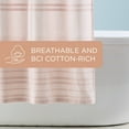 thumbnail image 6 of TOWN & COUNTRY EVERYDAY Sophia Textured Solid Cotton-Rich Breathable Fabric Shower Curtain with Reinforced Buttonhole Top Hem, Blush, 70"x72", 6 of 10
