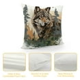 thumbnail image 4 of ARISTURING Wolf Throw Pillow Covers  Soft Cute Wolf Wild Animals Decorative Throw Pillowcases Room Rustic Cabin Country Pillow Cases Cushion Covers Nature Wildlife Bear Brown Cushion Cases, 4 of 5