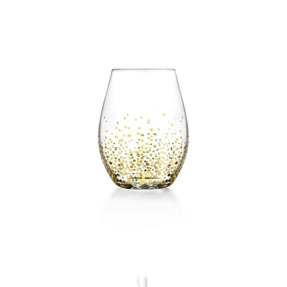 20 oz. Gold Luster Stemless Wine Glasses (4-Pack)
