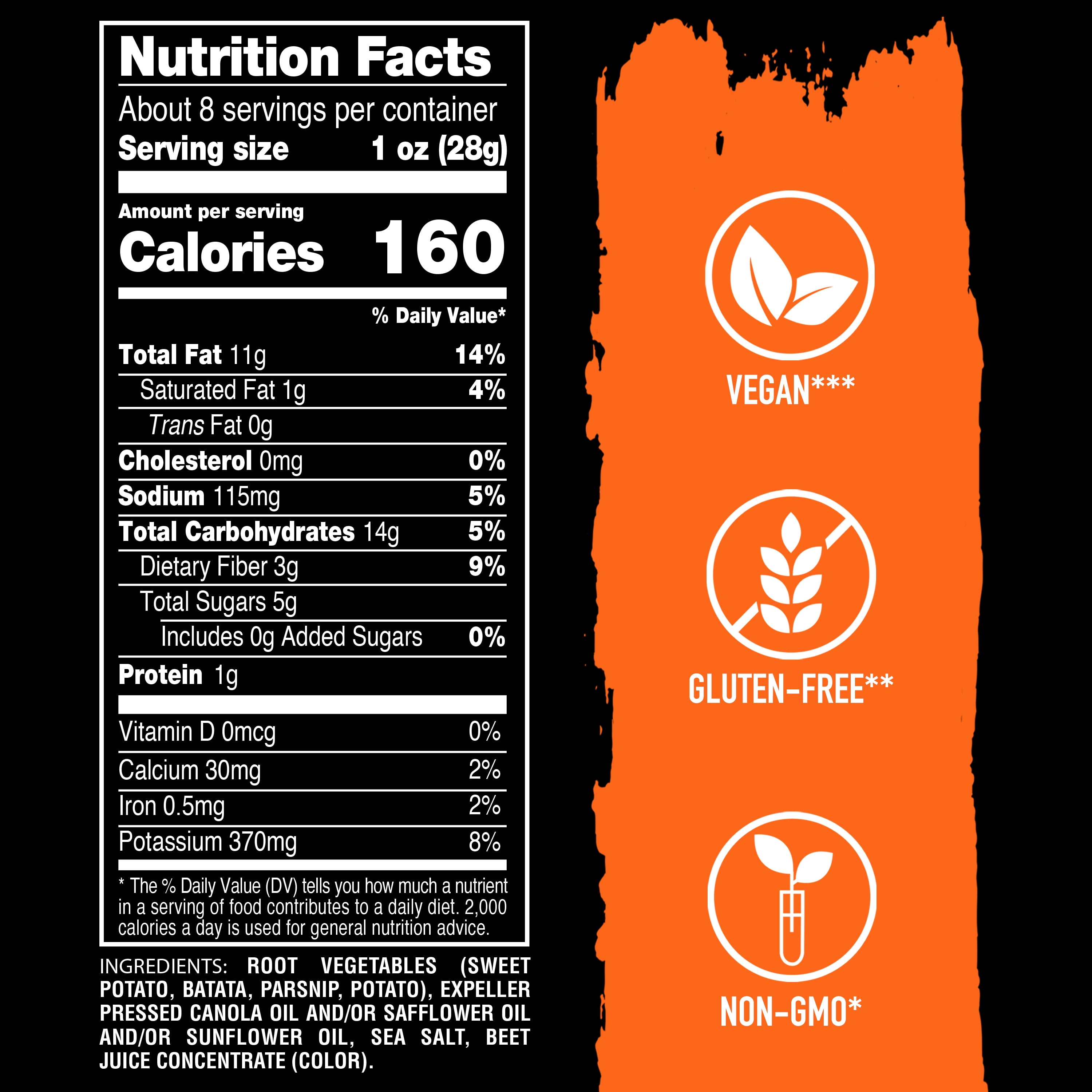 TERRA Sea Salt Original Vegetable Snack Chips, Sharing Size, 8.2 oz