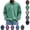 Green, variant on OIOLOYJM Mens Loose Fit Long Sleeve Sweatshirt Vintage Washed Button Up Collar Casual Solid Polo Shirts Fashion Fall Outdoor Casual Daily Pullover Tops