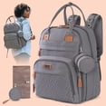 thumbnail image 5 of BabbleRoo Original Diaper Bag Backpack – Large 26L Baby Bag with Changing Pad, Insulated Bottle Pockets & Stroller Straps, Waterproof Travel Bag for Moms & Dads, Cool Gray, 5 of 12