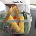 thumbnail image 2 of Portable Mesh Storage Organizer Basket,Multi-Functional Picking Baskets,Vegetables Basket with Double Folding Handles Picnic Hamper,for Kitchen Garden (White), 2 of 7