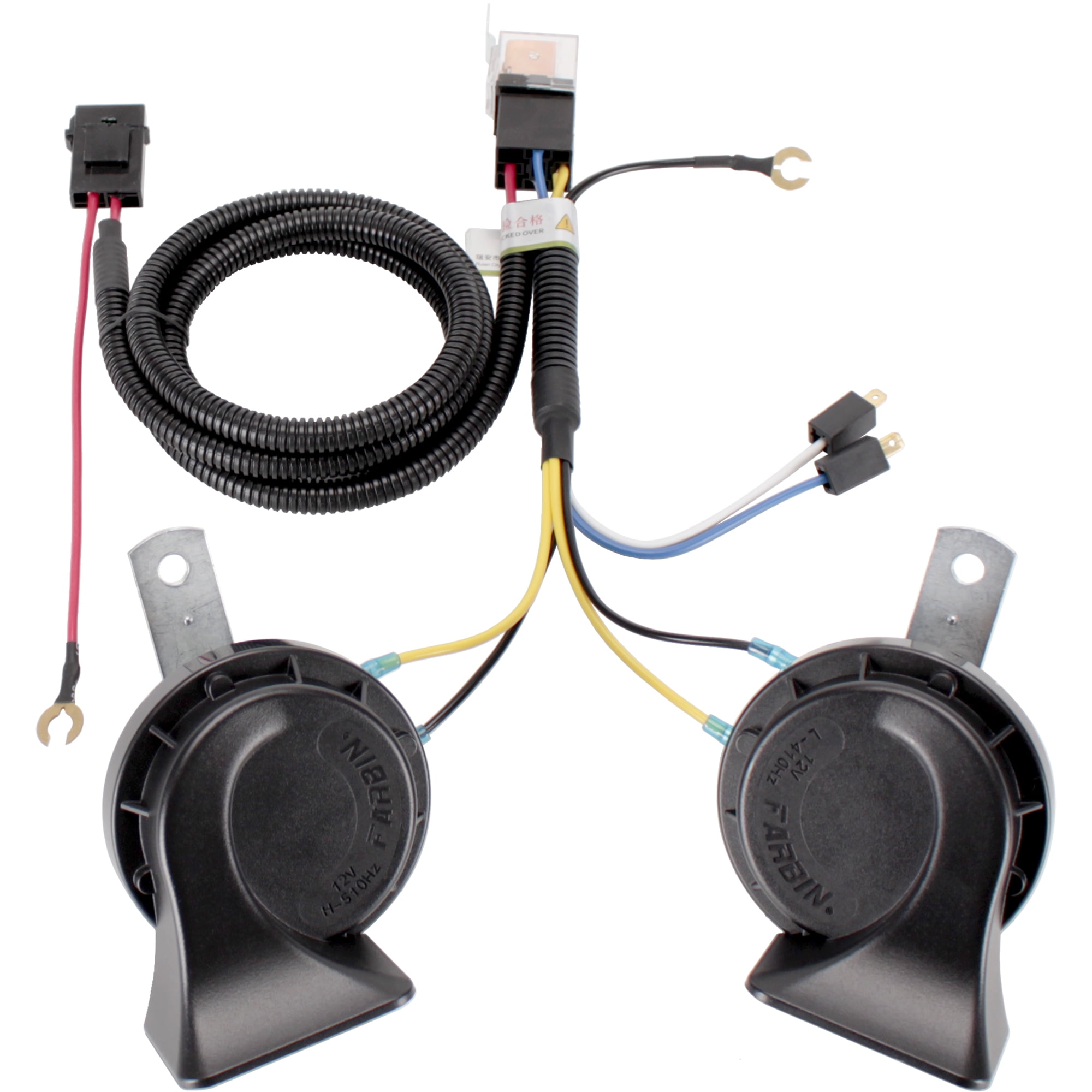 Black snail horn with harness