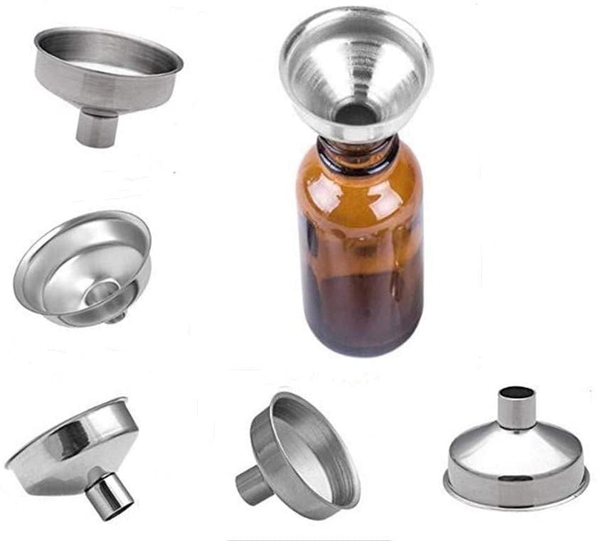 6 Pack Stainless Steel Mini Funnels Multipurpose Small Funnels for