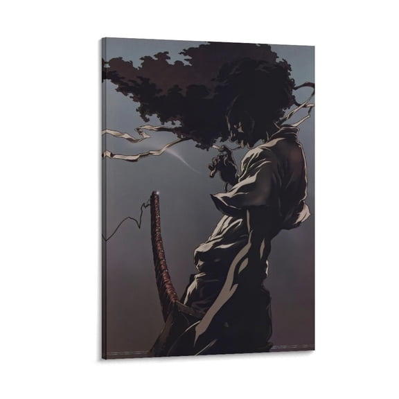 2000s American Black Cartoons Afro Samurai Anime Poster Artworks Picture Print Poster Wall Art Painting Canvas Gift Decor Home Posters Decorative 24x36inch(60x90cm)