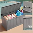 thumbnail image 3 of Patiowell 150 Gallon Deck Box, Waterproof Large Outdoor Storage Box with Padlock for Patio Furniture, Gray, 3 of 7