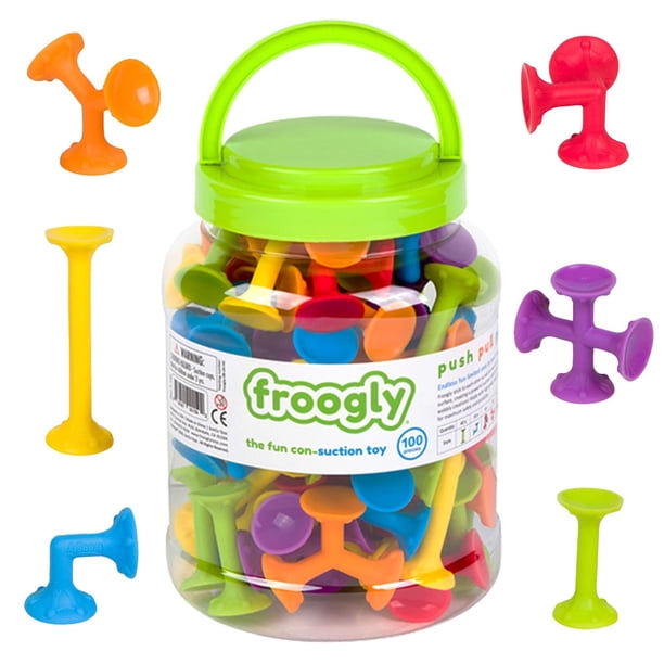 Froogly - Juguetes de succión de 100 piezas | Juguetes Montessori Juguetes De Baño Juego De Construcción De Construcción Juguetes Preescolares De Silicona Juguetes De Guardería Juguetes De Ducha Jugue
