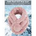 thumbnail image 4 of Deago Winter Warm Scarf for Women Fluffy Faux Fur Collar Scarf Cute Soft Comfort Neck Warmer Loophole Scarf with Pom Poms - Pink, 4 of 8