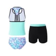 thumbnail image 4 of TiaoBug Nimiya Kids Girls 3Pcs Tankini Swimwear Outfit Hawaiian Print Tank Top Swim Shorts Briefs Swimsuit, 4 of 7