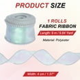 thumbnail image 2 of Uxcell Iridescent Organza Ribbon Laser Sheer Organza Wired Ribbon for Gift Flowers Bouquet Wrapping Silver, 2 of 6