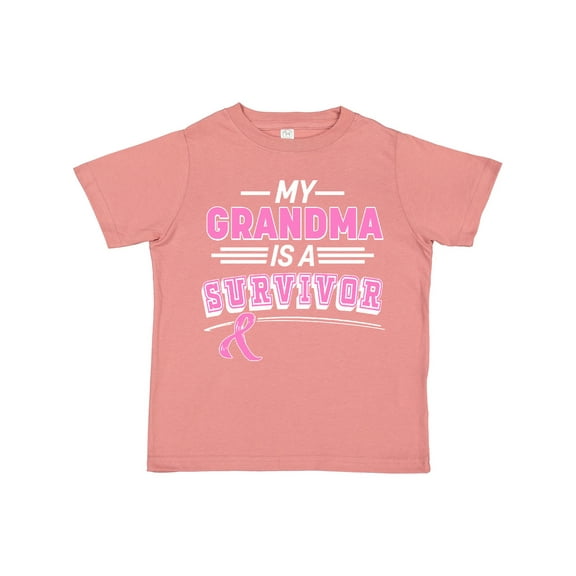 Inktastic My Grandma is a Survivor Breast Cancer Awareness Boys or Girls Toddler T-Shirt