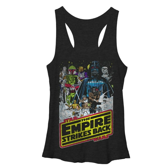 Women's Star Wars Movie Poster  Racerback Tank Top Black Heather Large