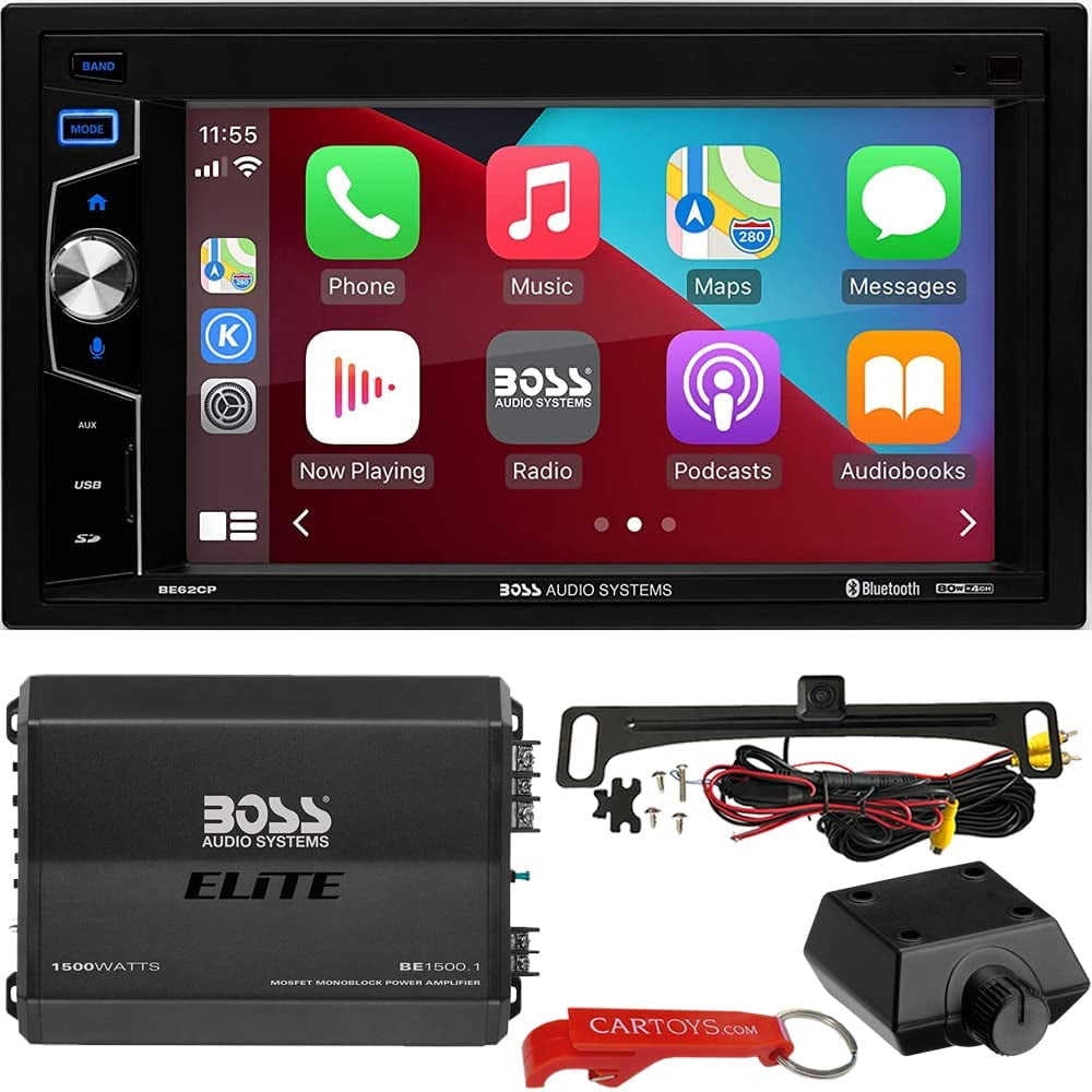 BOSS Audio Systems Elite BE62CP Car Stereo, BE1500.1 Mono Amp & ACAM4