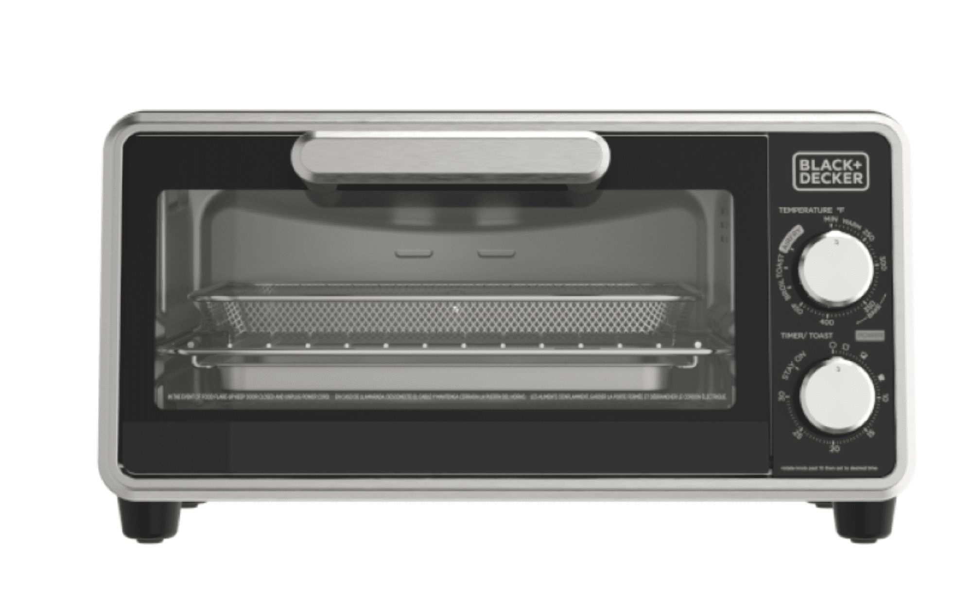 Black & Decker Crisp 'n Bake Air Fry 1150 W 4-Slice  Toaster Oven Stainless Steel BD FRICUIR GP FR 4TR