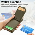 thumbnail image 4 of Compatible for iPhone 11 Pro Max Zipper Wallet Case with Card Holder, Rotation Ring Kickstand Case, PU Leather Card Slots RFID Blocking Protection Phone Case Shockproof Cover, Armygreen, 4 of 10