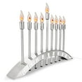 thumbnail image 5 of Aviv Judaica Hanukkah Electric Menorah Brushed Stainless Steel with Flickering Flame Bulbs Menorah Candles 9 Branch Hanukkiah for Chuanukah Lights Decor, 5 of 6