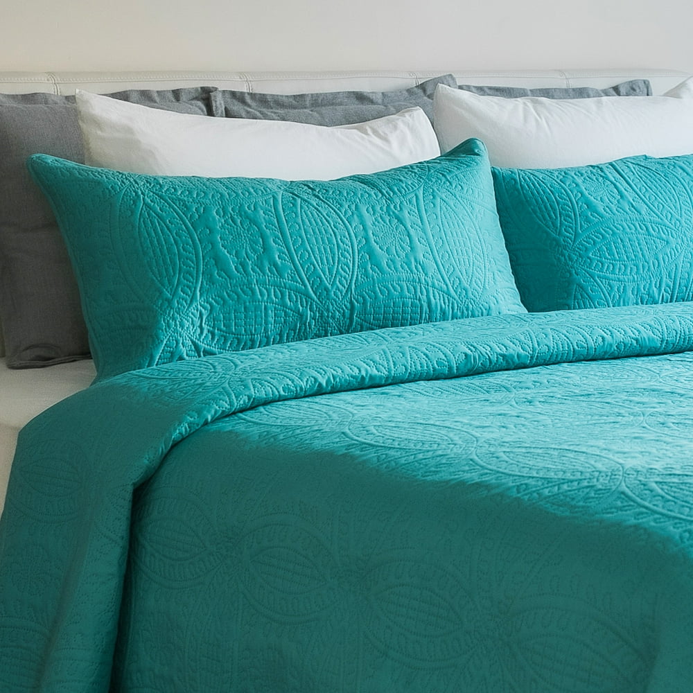 Mezzati Bedspread Coverlet Set Blue-Ocean Teal – Bedding Cover