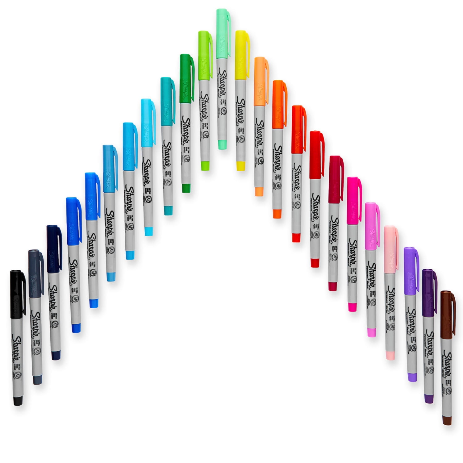 Sharpie Electro Pop Permanent Markers, Ultra Fine Point, Assorted Colors, 24 Count