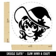 thumbnail image 2 of Adorable Anime Witch Girl with Hat Halloween Self-Inking Rubber Stamp Ink Stamper - Yellow Ink - Medium 1 Inch, 2 of 7