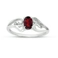 thumbnail image 1 of 14k White Gold Oval Garnet And Diamond Ring, 1 of 6