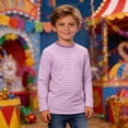 thumbnail image 2 of Kids Striped Shirts Long Sleeve O-Neck Tops Cotton T-Shirts Boys Girls Crew Neck Holiday Tshirts 3-14 Years, 2 of 6