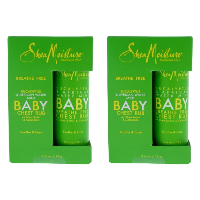Eucalyptus and African Water Mint Baby Chest Rub - Pack of 2 by Shea Moisture for Unisex - 0.6 oz Ointment