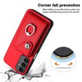 thumbnail image 3 of Wallet Case Compatible for Samsung Galaxy S23 with Card Holder, Rotation Finger Ring Kickstand Card Slots Case, Classic PU Leather Shockproof Magnetic Button Cover for Galaxy S23, Red, 3 of 6