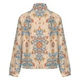 thumbnail image 6 of Jackets for Women Winter Coat Jackets Flannel Stand Collar Jacket(Vintage Floral Ornament Pattern,Size:S-4XL), 6 of 7