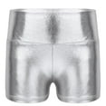 thumbnail image 5 of CHICTRY Women's Metallic Athletic Shorts Dance Tights Summer Hot Bottoms Rave Party Club Dancewear Silver S, 5 of 7