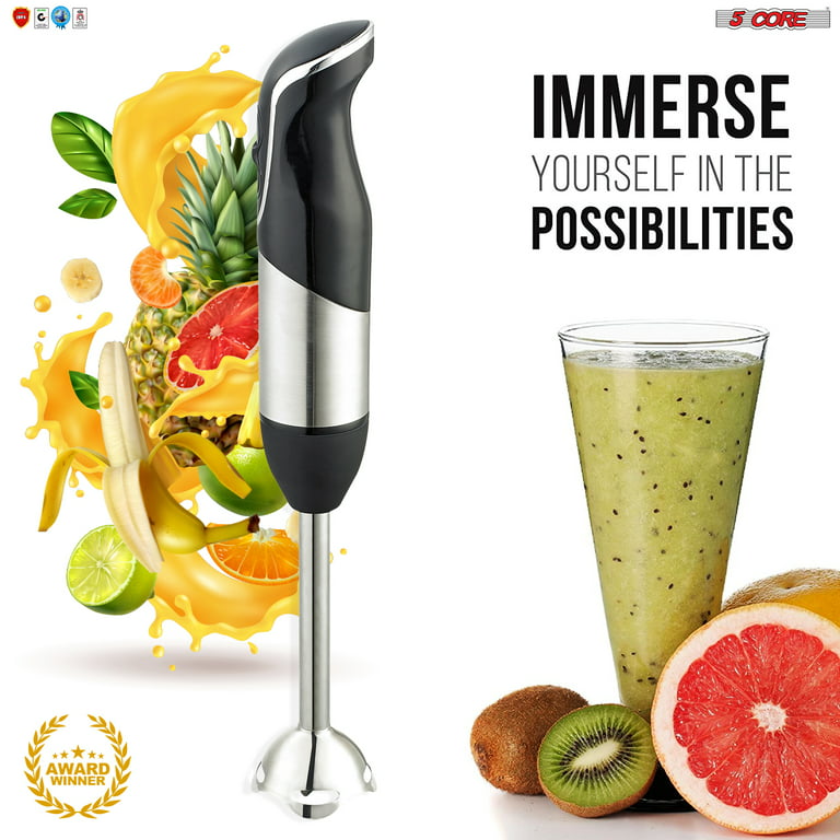 Immersion Hand Blender 5 in 1: 1100W Electric Blender Handheld Stick Mixer  with Trigger Control Grip, Emulsion Blenders for Kitchen Soup, Mayo