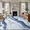 thumbnail image 3 of 5x8 Washable Area Rug, Marble Texture Non-Slip Large Rectangle Rug for Living Room Dining Room, Grey White Abstract Crack Modern Indoor Floor Mat for Home Decor, 3 of 9